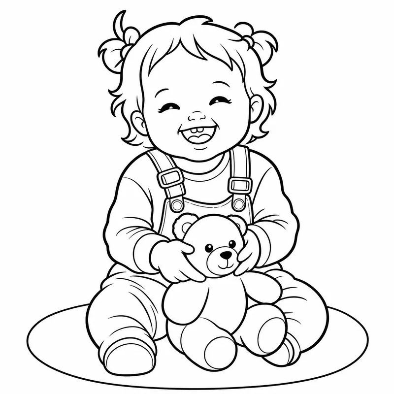 Hand-finished coloring page version: Lines simple and bold enough for his very first crayon