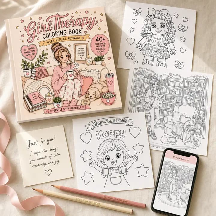 A second printed copy of the custom coloring book